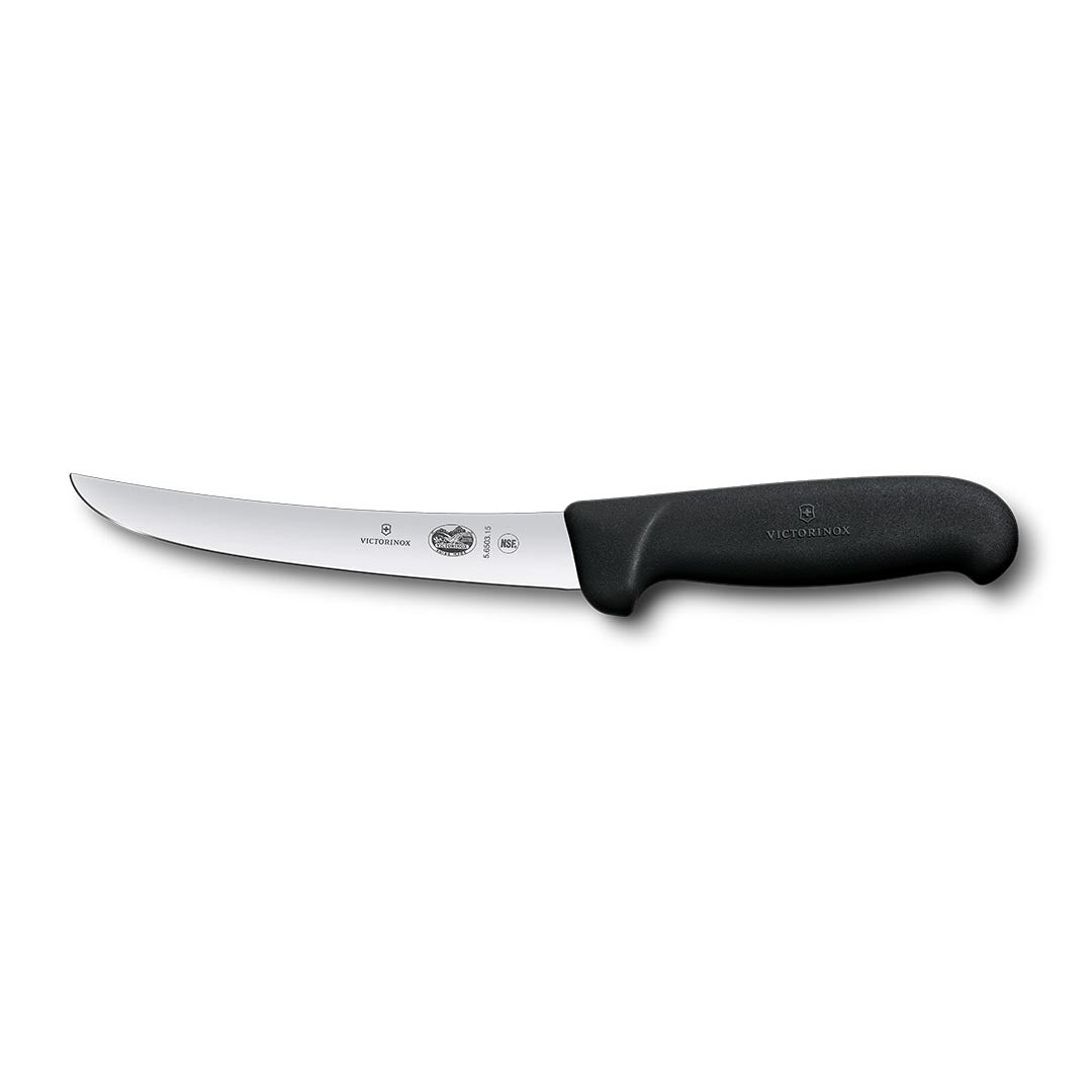Victorinox 6" Vic Wide Curved Stiff Boning Knife - Black – butchers' knives
