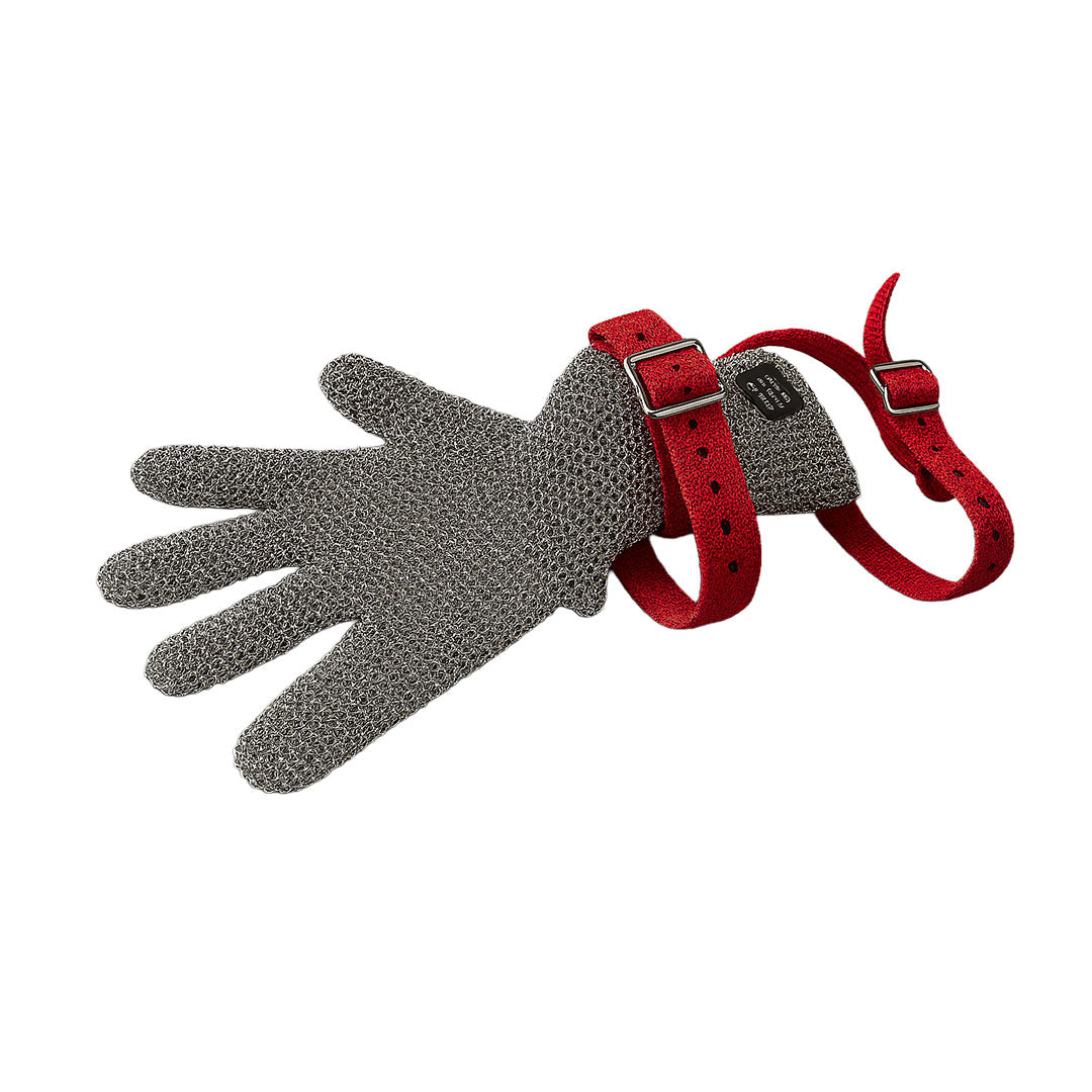 Schlachthausfreund 5 Dig Left-Hand Medium 3" Mesh Ag (Wrist With Cuff)– chain mail gloves