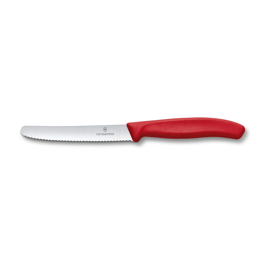 Victorinox 4.5" Vic Round Tip Serrated Edge Tomato Knife - Red – butchers' knives