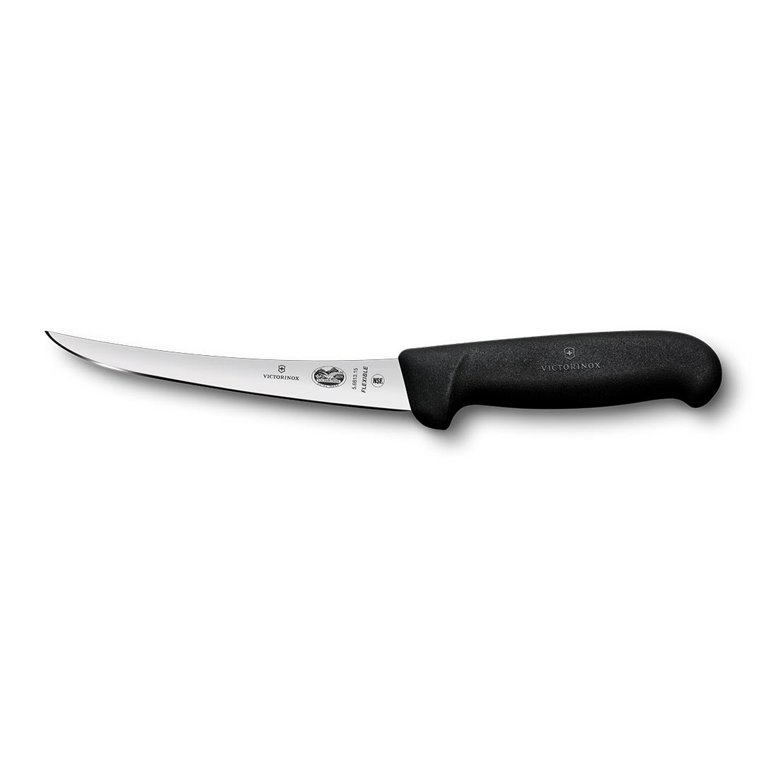 Victorinox 6" Vic Narrow Curved Flexible Boning Knife - Black – butchers' knives