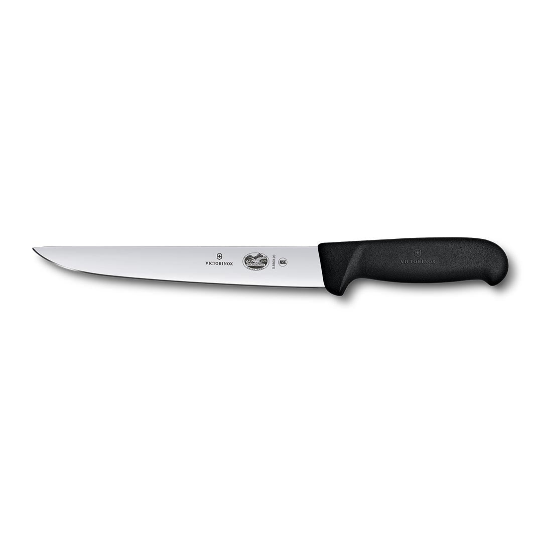 Victorinox 8" Vic Straight Sticking / Bleeding / Cutting Knife - Black – butchers' knives