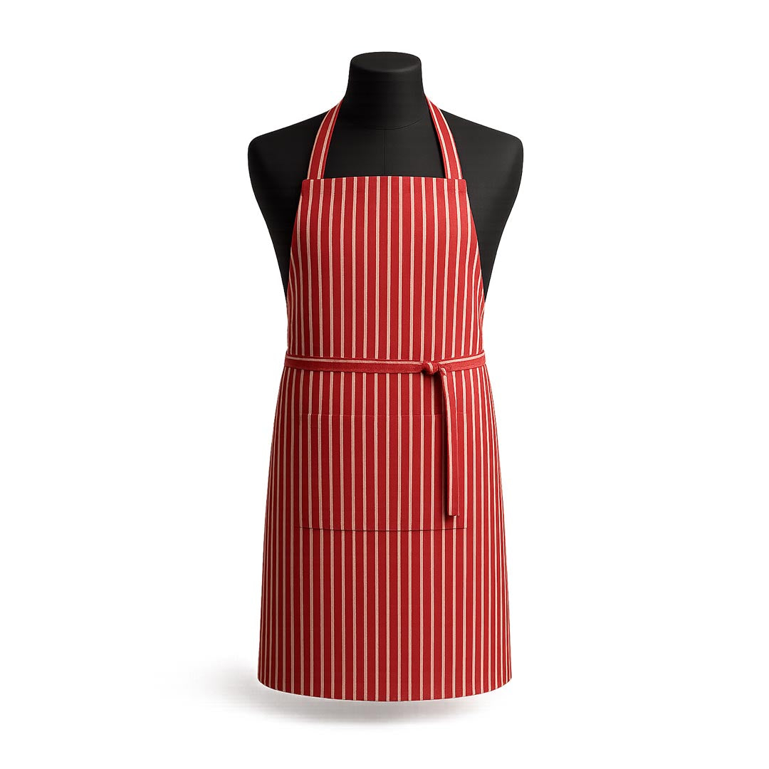 MK ingredients Red & White Stripe Nylon Apron 70x100 Cm – clothing