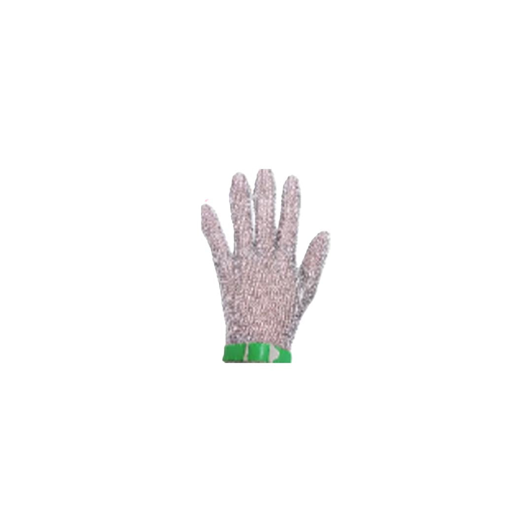 Schlachthausfreund X Small - Chain Mail Glove Left Hand (Green Band At Wrist) – chain mail gloves