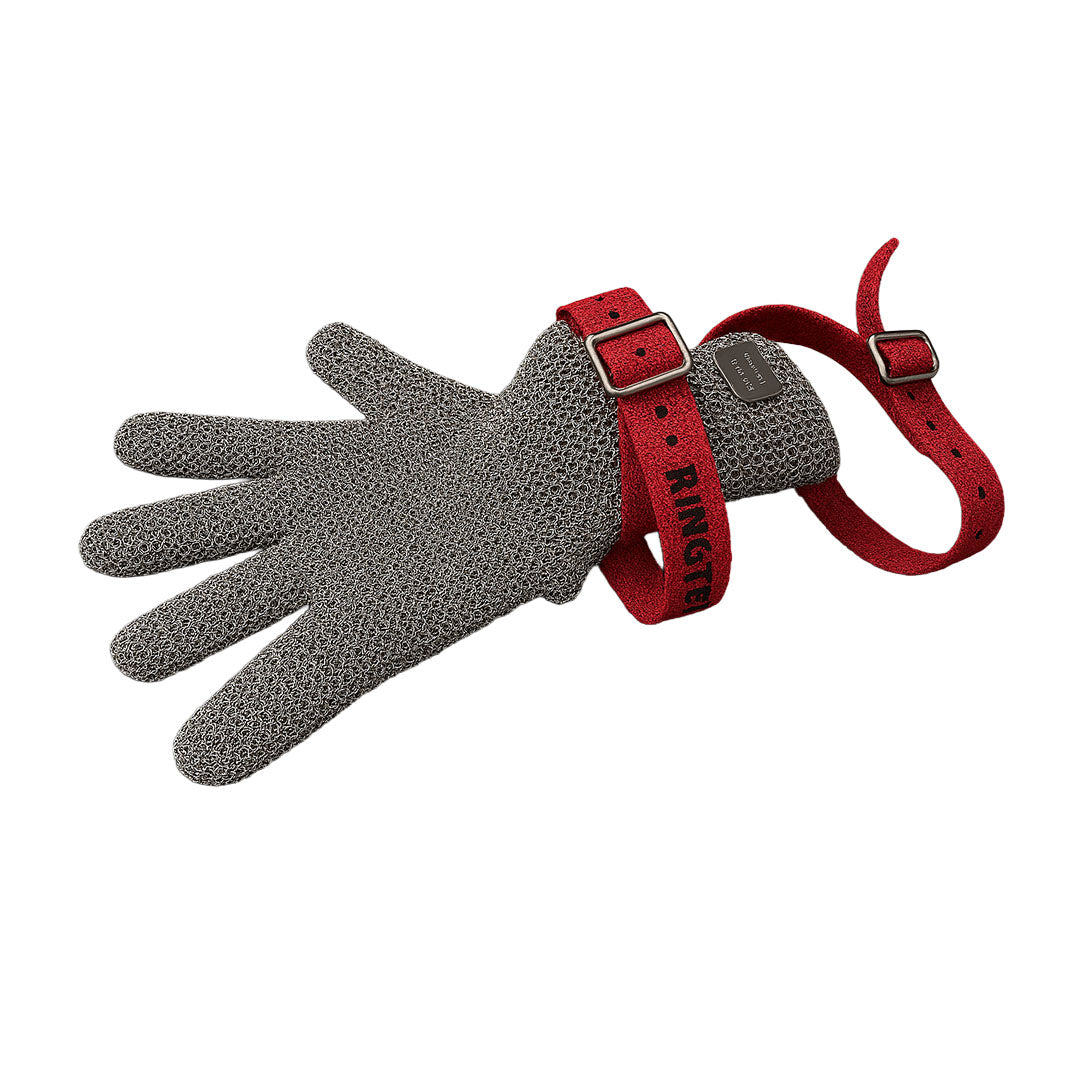 Schlachthausfreund 5 Dig Left-Hand Medium 8 Mesh Ag (Elbow Length)– chain mail gloves